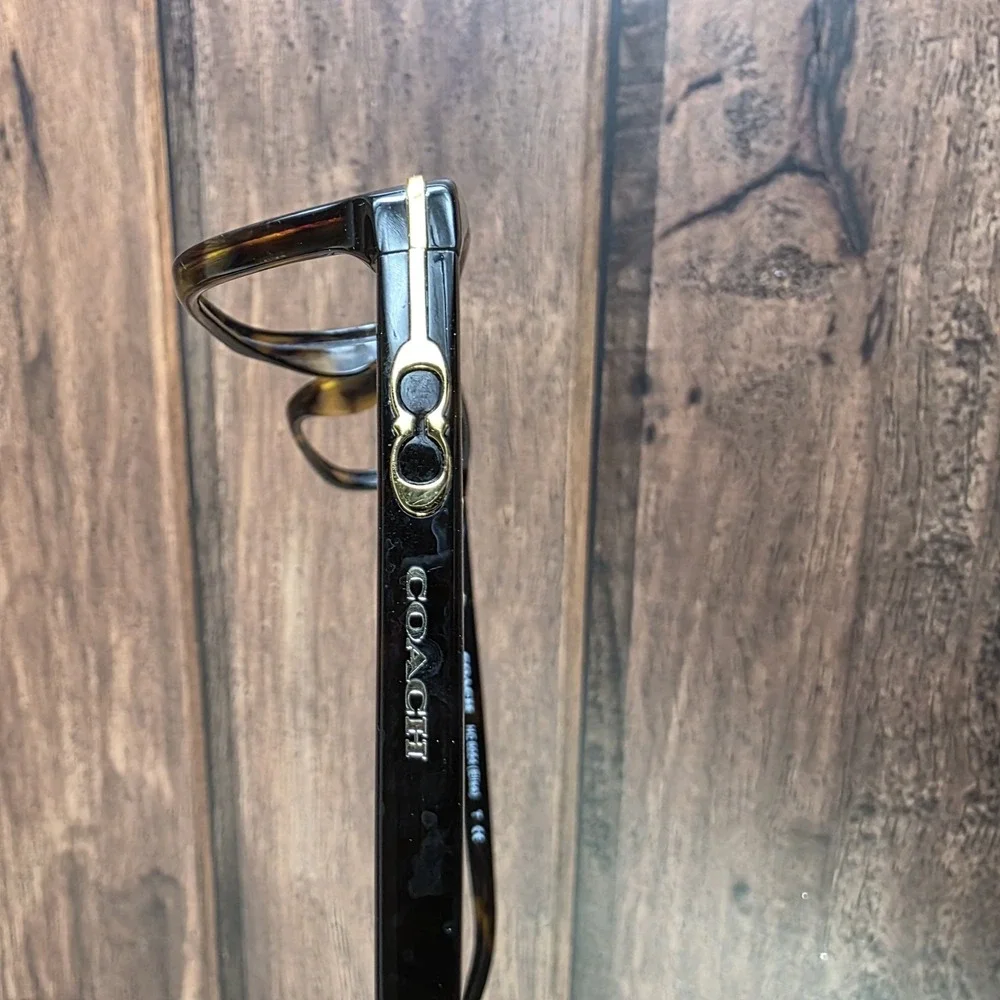 Coach Elise HC 6054 Dark Tortoise‎ Eyeglasses 5001 Gold Logo Frames 50-16-135